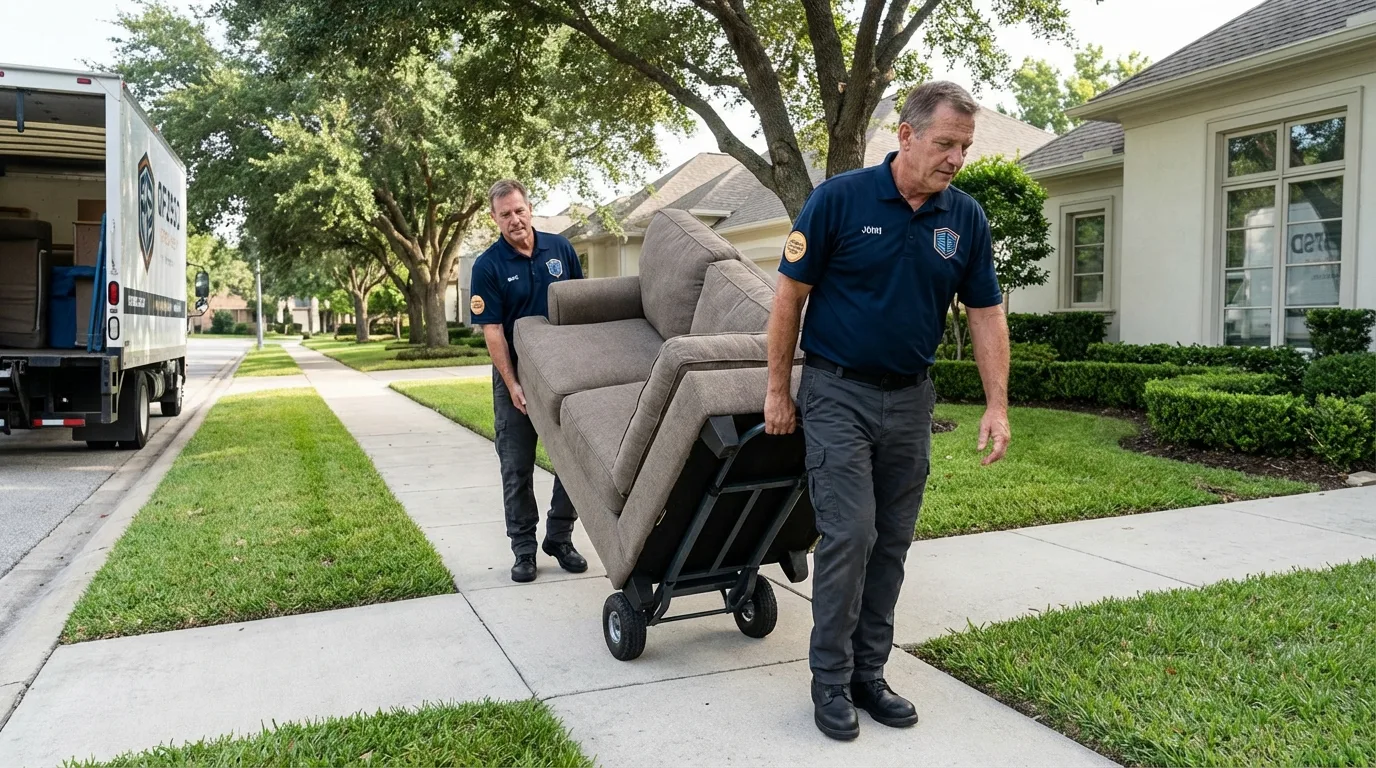 Local residential moving crew loading furniture in Meridianville, AL