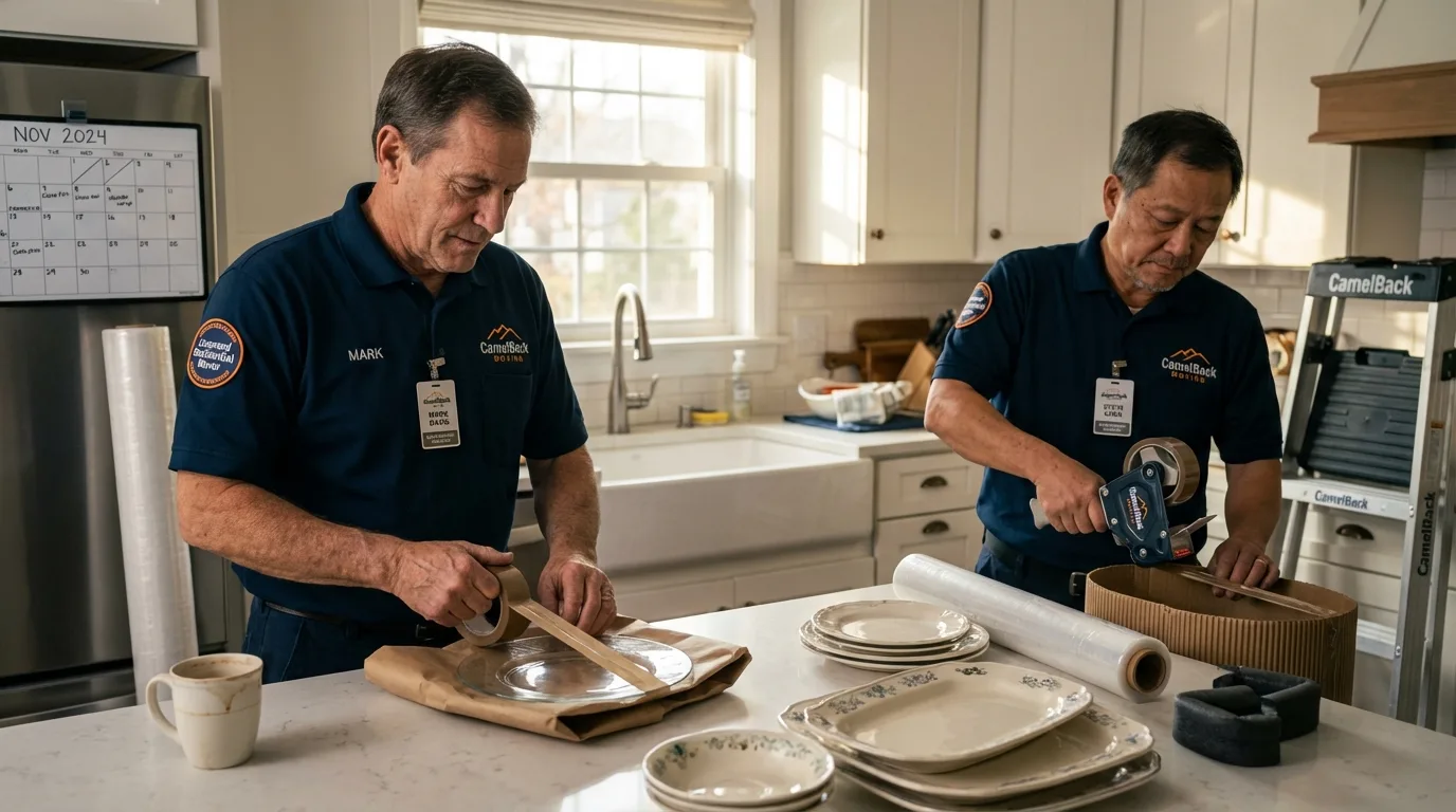 Professional crew packing kitchen dishware in Meridianville, AL