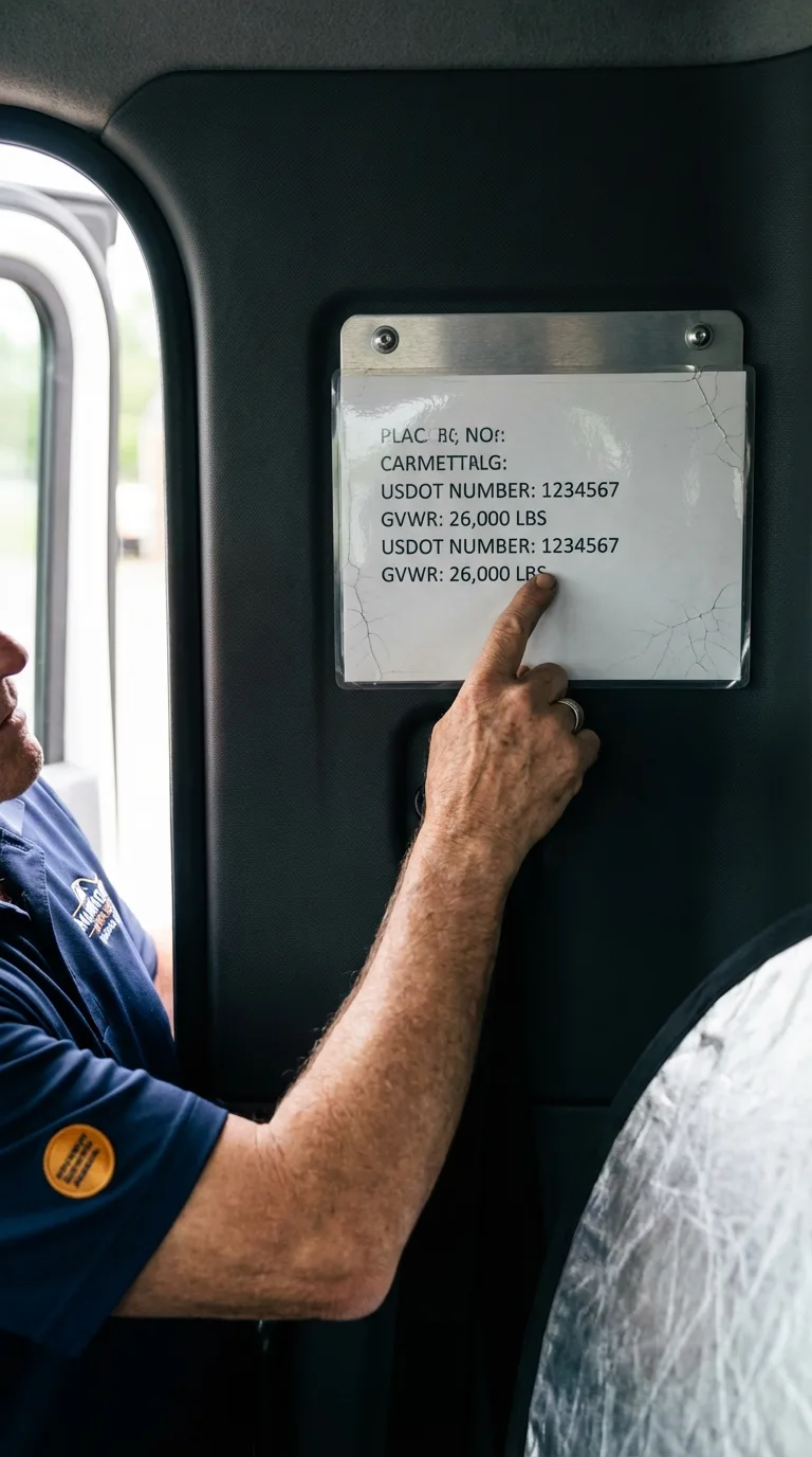 USDOT licensing placard verification in Meridianville